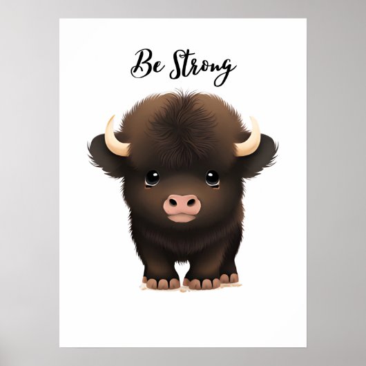 愛らしいベビーバッファローウォールアートプリント子供部屋 ポスター (正面)