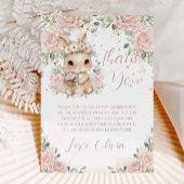 愛らしいベビーバニーラビット赤面第1回2回目の誕生日 サンキューカード