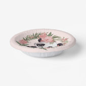 愛らしいベビーパンダのクマと花 ペーパーボウル (傾斜あり)