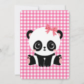 愛らしいベビーパンダピンクベビーシャワー招待状 招待状 (裏面)