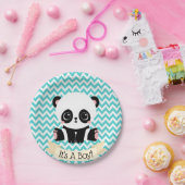 愛らしいベビーパンダブルーベビーシャワー紙プレート ペーパープレート (パーティー)