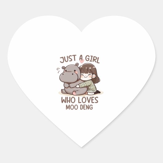 愛らしいベビーヒッポただの少女でトウモーグを愛 ハートシール (正面)