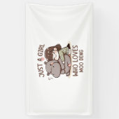 愛らしいベビーヒッポ、トウを愛する女モーの子 横断幕 (縦)