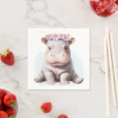 愛らしいベビーヒポタムス スタンダードカクテルナプキン (インサイチュ)