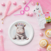 愛らしいベビーヒポタムス ペーパープレート (パーティー)