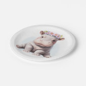 愛らしいベビーヒポタムス ペーパープレート (アングル)