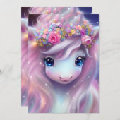 愛らしいベビーファンタジーユニコーン シーズンカード (正面/裏面)