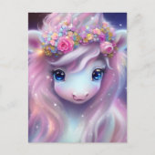 愛らしいベビーファンタジーユニコーン ポストカード (正面)