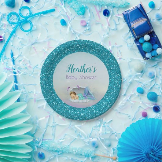 愛らしいベビーマーメイドパーティー紙プレート130ライト ペーパープレート (パーティー)