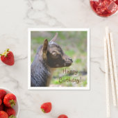 愛らしいベビーヤギ誕生日 スタンダードカクテルナプキン (インサイチュ)