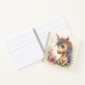 愛らしいベビーユニコーンの水彩画 ノートブック (内部)