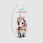 愛らしいベビーユニコーン文字列ライトキッズクリスマス オーナメント (正面)