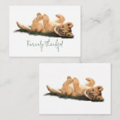 愛らしいベビーライオンサンキューカードパステルワイルドライフ ノートカード (正面/裏面)