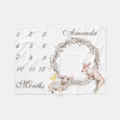 愛らしいベビーランビーズコットンリースマイルストーン フリースブランケット (正面(横))