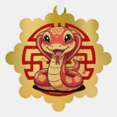 愛らしいベビー中国のスネーク新年 オーナメントカード (正面)
