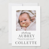 愛らしいベビー写真の誕生のお知らせ (正面)