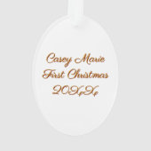 愛らしいベビー写真 | ベビー初めてのクリスマス オーナメント (裏面)