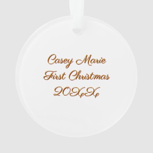 愛らしいベビー写真 | ベビー初めてのクリスマス オーナメント (裏面)