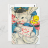 愛らしいベビー初の復活祭 ポストカード (正面/裏面)