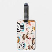 愛らしいベビー動物園の動物シームレスなパターン ラゲッジタグ (裏面縦)