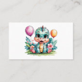 愛らしいベビー恐竜おむつラッフル 名刺 (裏面)
