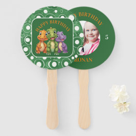 愛らしいベビー恐竜のパーティー ハンドファン