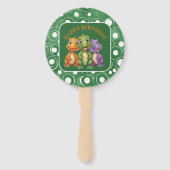 愛らしいベビー恐竜のパーティー ハンドファン (正面)