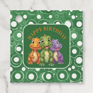 愛らしいベビー恐竜のパーティー フェイバータグ