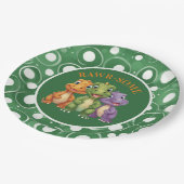 愛らしいベビー恐竜のパーティー ペーパープレート (アングル)