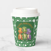 愛らしいベビー恐竜のパーティー 紙コップ (正面)