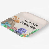 愛らしいベビー恐竜の誕生日パーティー ペーパープレート (傾斜あり)