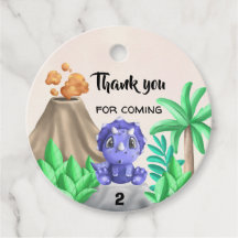 愛らしいベビー恐竜バースデーパーティーメッセージカード