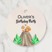 愛らしいベビー恐竜バースデーパーティーメッセージカード フェイバータグ (裏面)