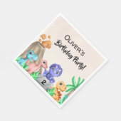 愛らしいベビー恐竜誕生日 スタンダードランチョンナプキン (角)