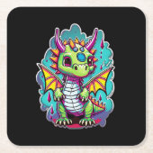 愛らしいベビー恐竜2 |ジュラシック・ジョイ スクエアペーパーコースター (正面)