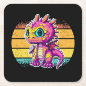 愛らしいベビー恐竜 |ジュラシック・ジョイ スクエアペーパーコースター (正面)