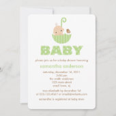 愛らしいベビー男女兼用シャワー 招待状 (正面)