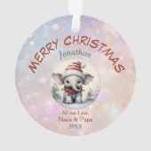 愛らしいベビー象の孫 オーナメント (裏面)