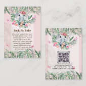 愛らしいベビー象の本の詩の要求カード エンクロージャーカード (正面/裏面)