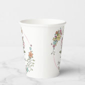 愛らしいベビー象ガールフローラベビーシャワー 紙コップ (右)