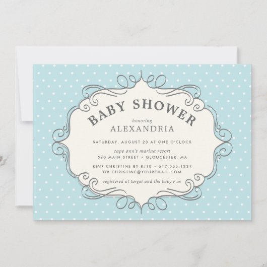 愛らしいベビー象 |ベビーシャワー招待状 招待状 (裏面)