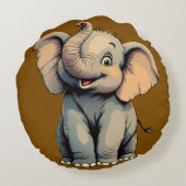 愛らしいベビー象 ラウンドクッション (裏面)