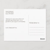 愛らしいベビー象 |赤ちゃんシャワーありがとう ポストカード (裏面)