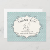 愛らしいベビー象 |赤ちゃんシャワーありがとう ポストカード (正面/裏面)