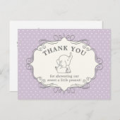 愛らしいベビー象 |赤ちゃんシャワーありがとう ポストカード (正面/裏面)