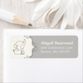 愛らしいベビー象 |赤ちゃんシャワーのアドレス ラベル (インサイチュ)