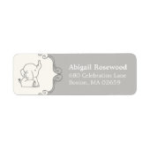 愛らしいベビー象 |赤ちゃんシャワーのアドレス ラベル (正面)