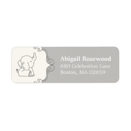 愛らしいベビー象 |赤ちゃんシャワーのアドレス ラベル