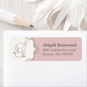 愛らしいベビー象 |赤ちゃんシャワーのアドレス ラベル (インサイチュ)