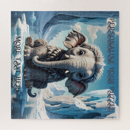 愛らしいベビー遊マンモスの北極海 ジグソーパズル (横)